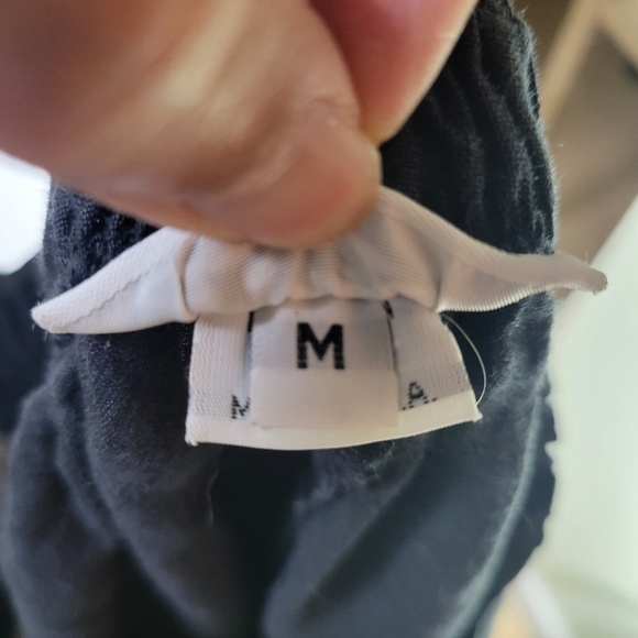 Bryn Walker elastic waist high rise wide leg linen pants black medium - Picture 10 of 11